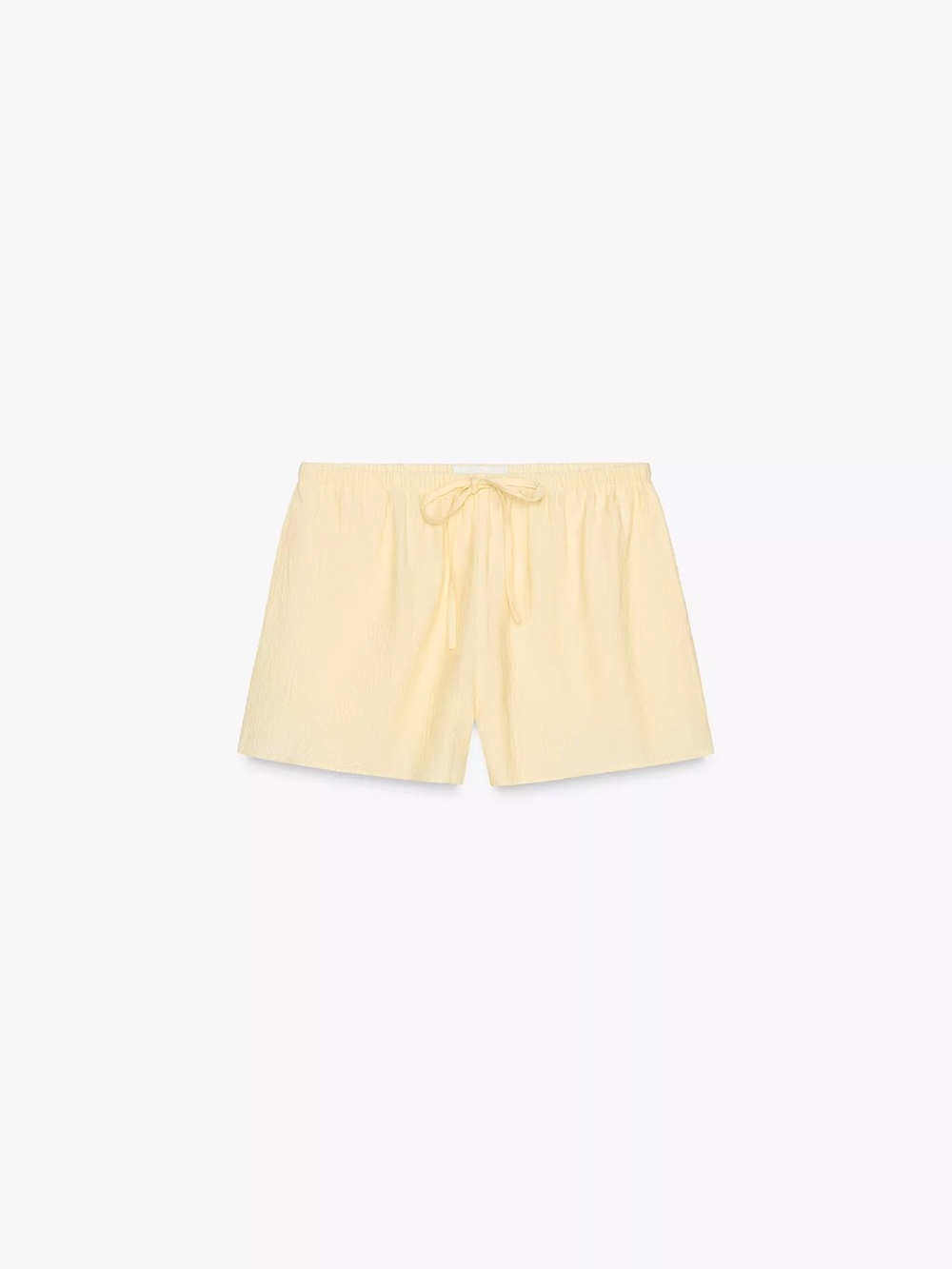 Women’s Zara Pale Yellow Elastic Drawstring Shorts